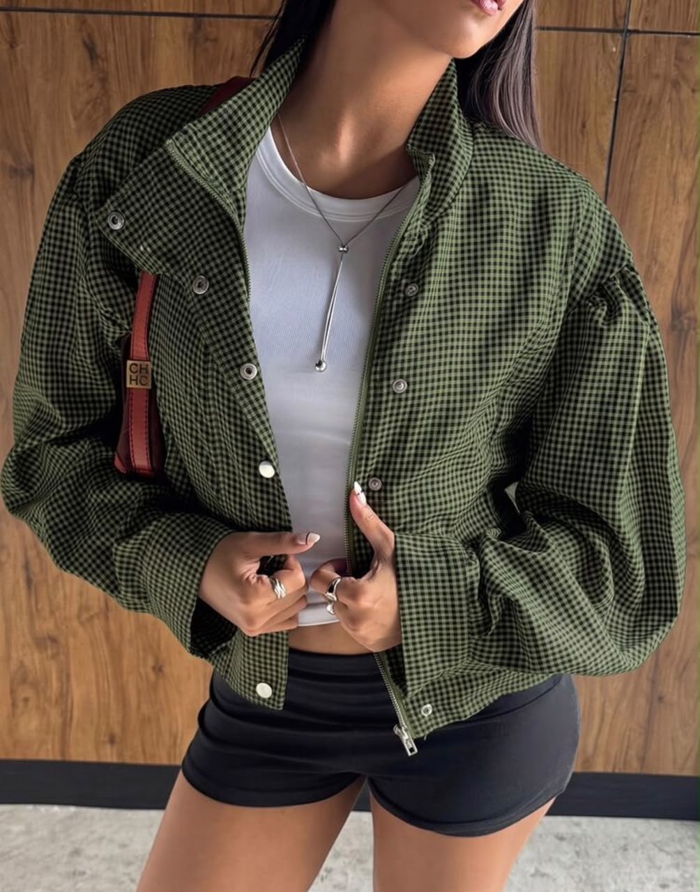 Chaqueta Vichy de cuadros 