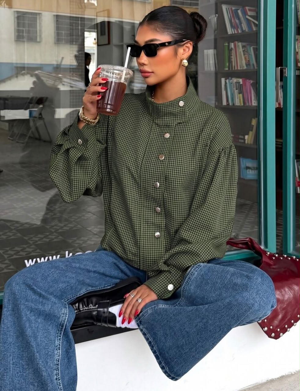Chaqueta Vichy de cuadros 