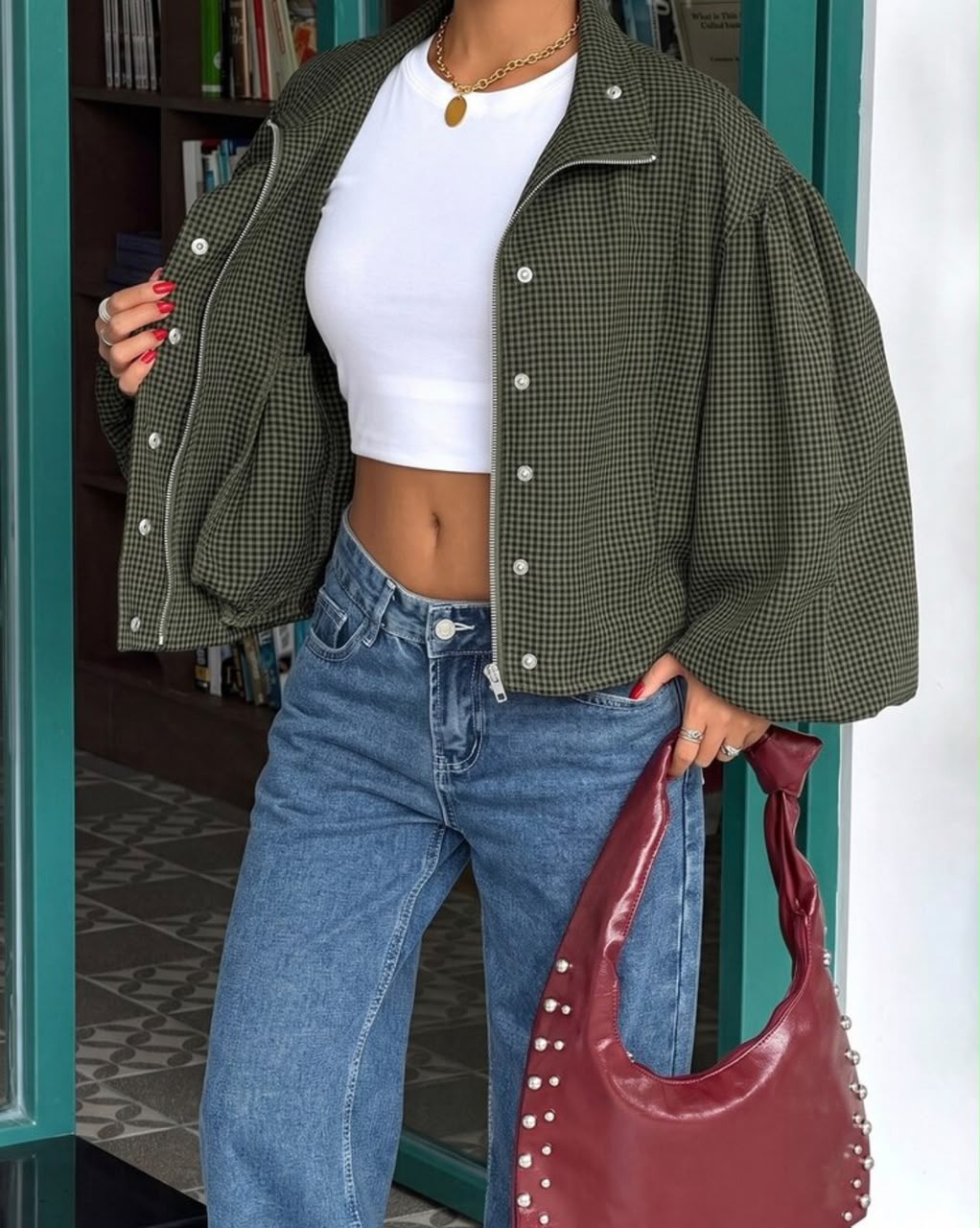 Chaqueta Vichy de cuadros 