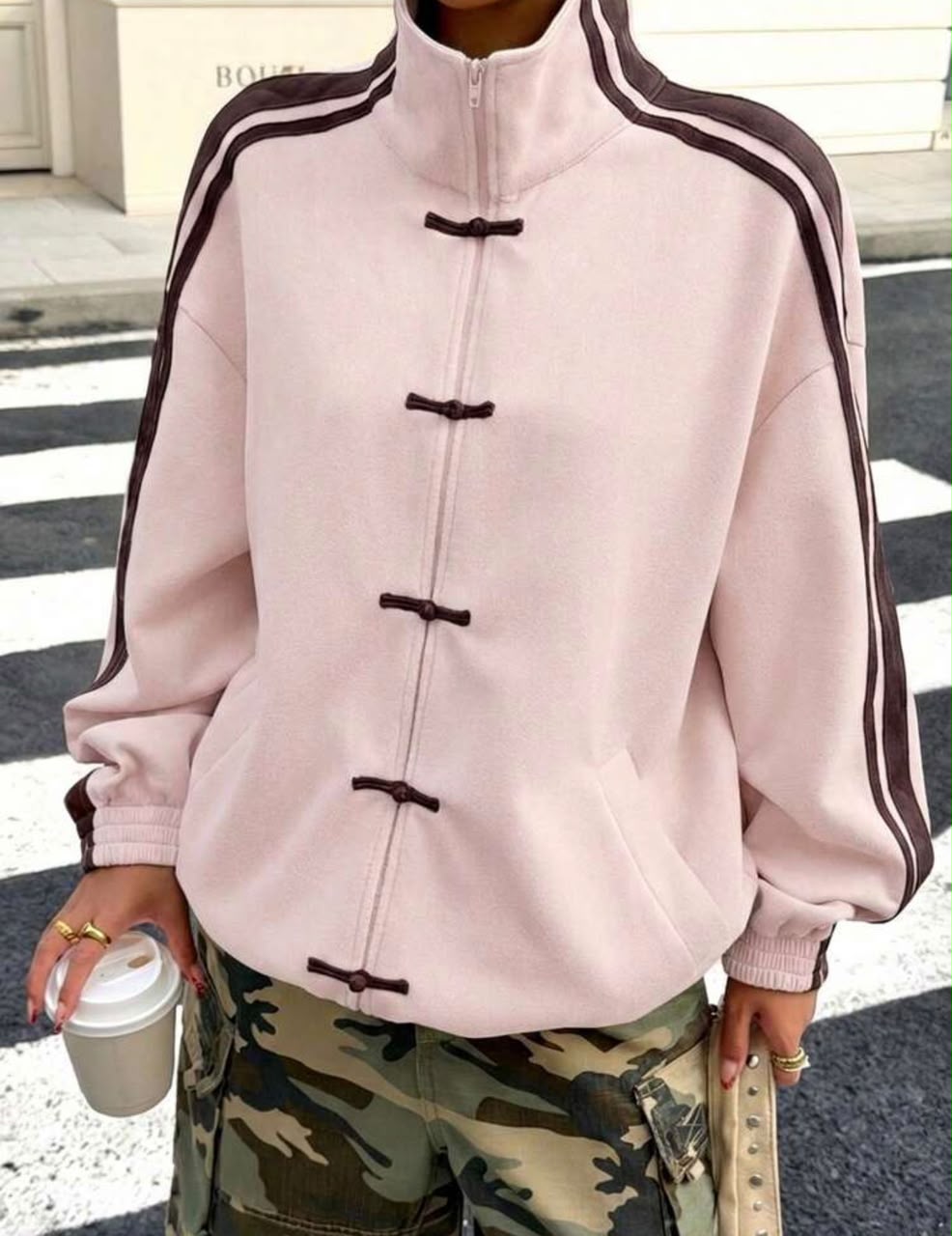 Chaqueta Rosa con rayas
