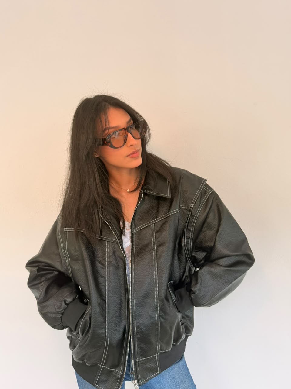 Chaqueta Oversize de cuerina