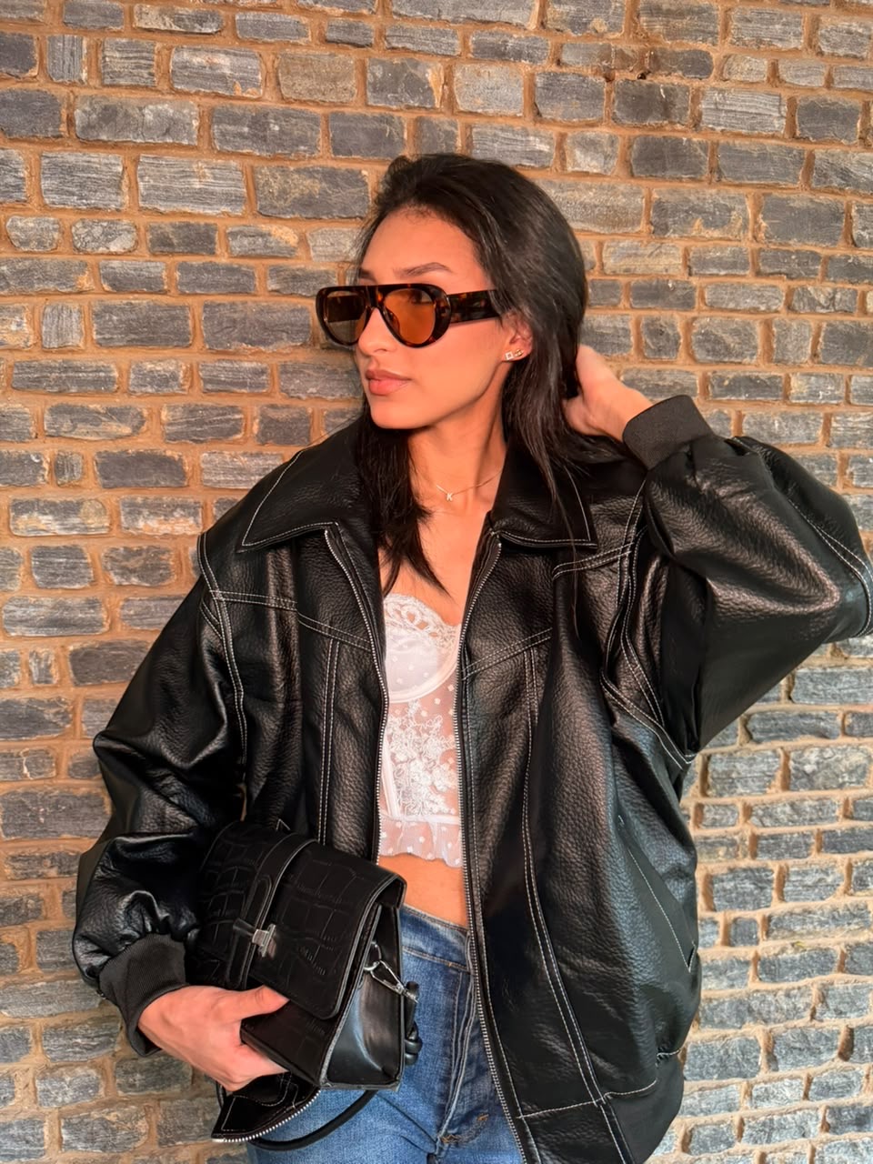 Chaqueta Oversize de cuerina