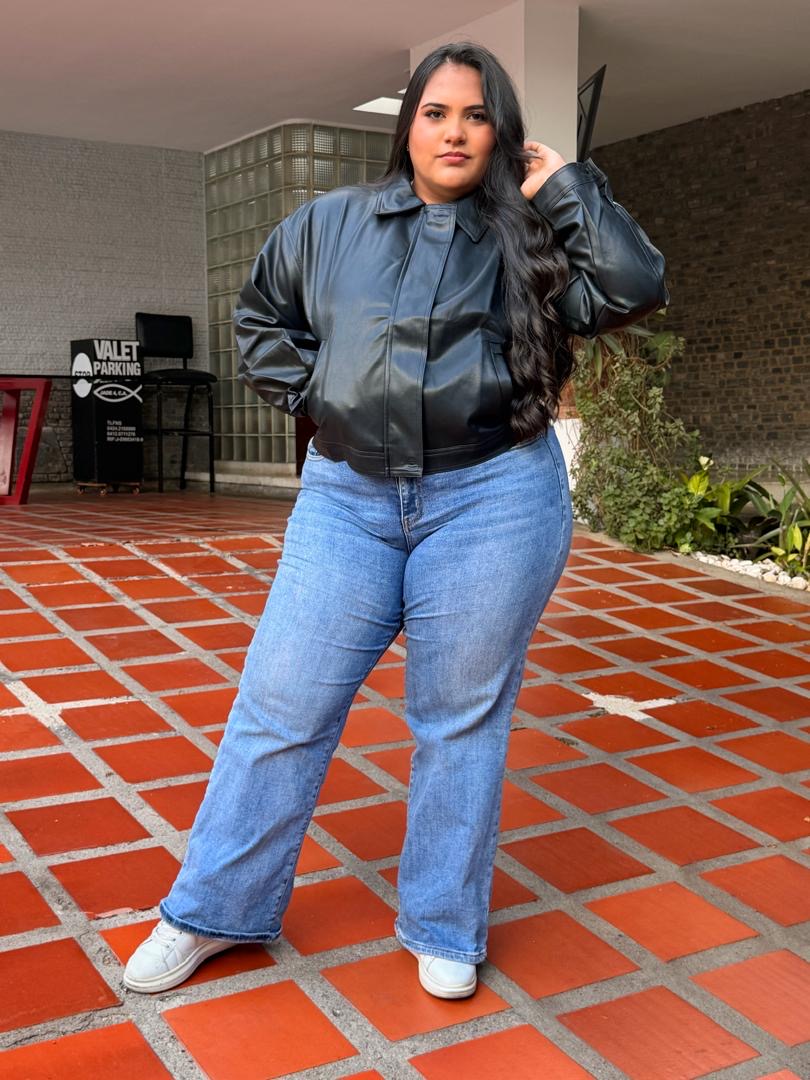 Chaqueta Bomber efecto piel 