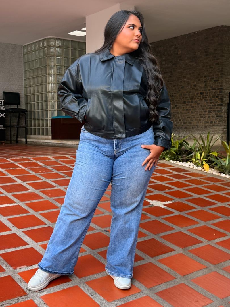 Chaqueta Bomber efecto piel 