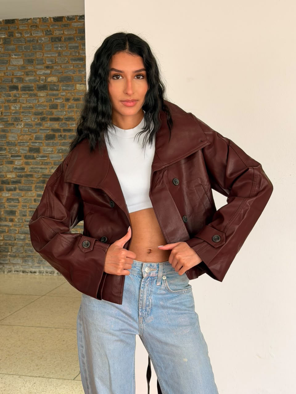 Chaqueta de Cuerina Efecto piel